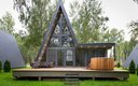 A-Frame 4-местный №7 (с купелью, баней и террасой)